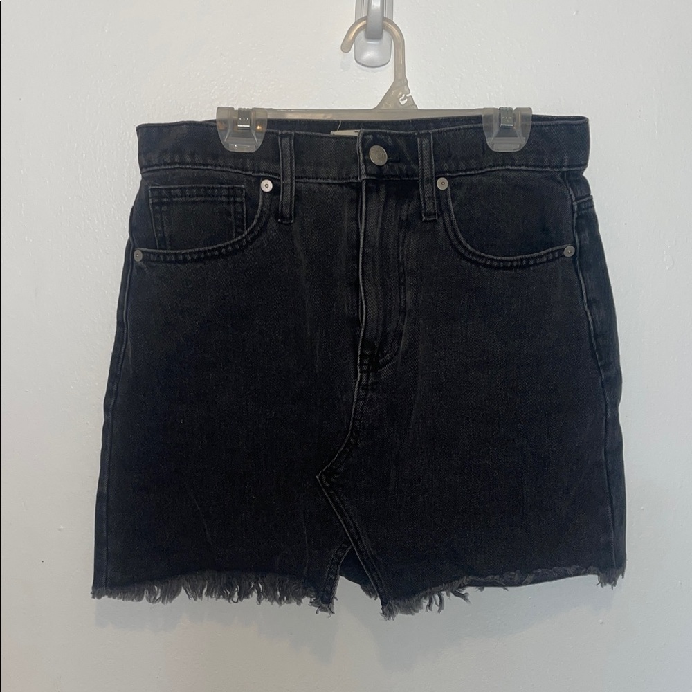Madewell Black Denim Mini Skirt